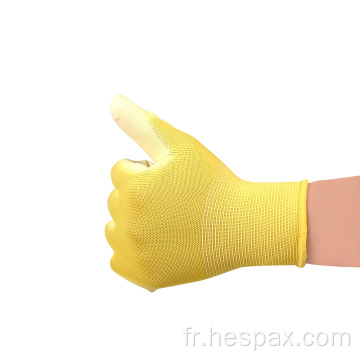 HESPAX Gant de protection contre la sécurité PU jaune antistatique